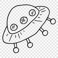 UFO, unidentified flying object, flying saucer sightings, alien icon svg