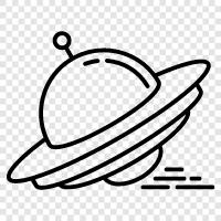 UFO, flying saucer, unidentified flying object, flying disks icon svg