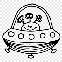 UFO, extraterrestrial, saucer, alien icon svg