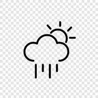 umbrellas, clouds, thunder, raindrops icon svg