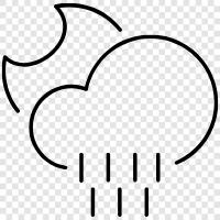 umbrellas, rainfall, clouds, thunder icon svg