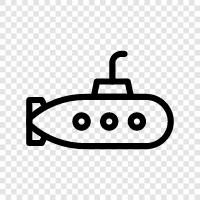 undersea, navy, military, submarine icon svg