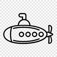 underwater, naval, warfare, undersea icon svg