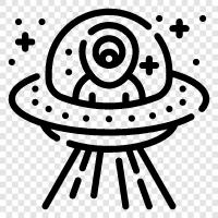 unidentified flying objects, flying saucers, aliens, space icon svg