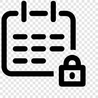 unlock calendar, password lock calendar, privacy lock calendar, Lock Calendar icon svg