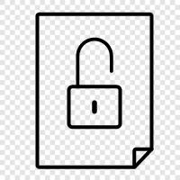 unlock document, document unlock icon svg