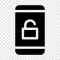 unlock, code, iPhone, Android icon svg