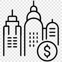 urban, metropolitan, downtown, CBD icon svg