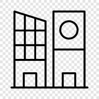 urban, downtown, neighborhoods, businesses icon svg