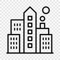 urban, city life, city dwellers, cityscape icon svg