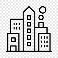 urban, city life, city planning, cityscape icon svg