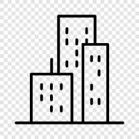 Urban, Downtown, District, Neighborhood icon svg