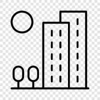 urban, municipality, downtown, neighborhoods icon svg