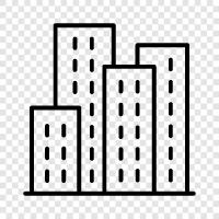 urban, cityscape, skyline, buildings icon svg