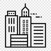 urban landscape, architecture, buildings, skyline icon svg