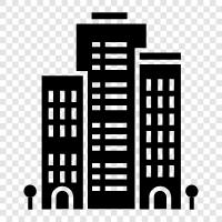 urban landscape, architecture, land use, buildings icon svg