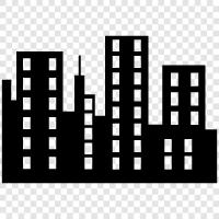 urban life, architecture, planning, public space icon svg