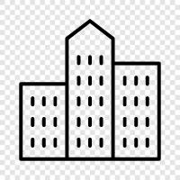 urban, city life, cityscape, skyscrapers icon svg