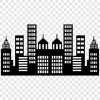 urban, metropolitan, downtown, neighbourhood icon svg