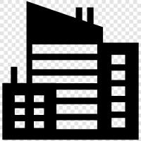 urban, city life, cityscape, skyscrapers icon svg