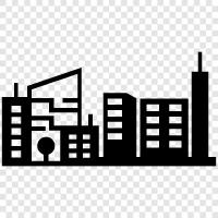 urban, metropolitan, downtown, neighborhoods icon svg