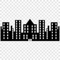 urban, metropolitan, community, population icon svg