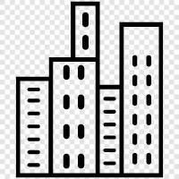 urban, population, density, neighborhoods icon svg