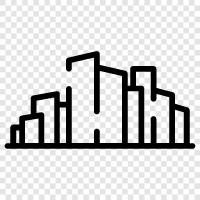 urban, population, density, buildings icon svg