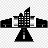 urban, cityscape, skyscrapers, skyline icon svg