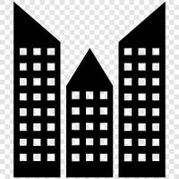 Stadt, Metropol, Stadtbild, Skyline symbol