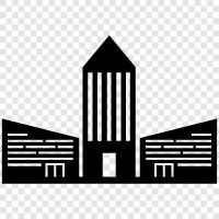 urban, municipality, downtown, skyscrapers icon svg