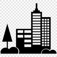 urban, city life, cityscape, downtown icon svg