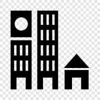 Urban, Architecture, Urban planning, Cityscape icon svg