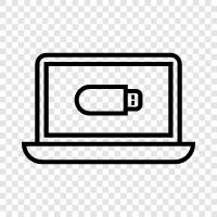 USB flash drives, portable hard drive, USB hard drive, laptop flashdrive icon svg