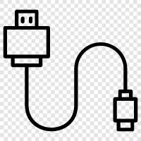 USB, cable, data, charging icon svg