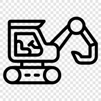 used excavators, excavators for sale, heavy equipment, used construction equipment icon svg