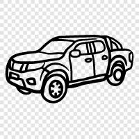 used pickup truck, truck, car, trucking icon svg