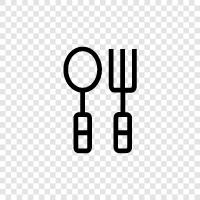 utensil, eating, kitchen, spoon and fork icon svg