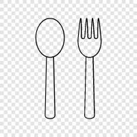 utensils, eating, kitchen, spoon and fork icon svg