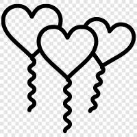 Valentine s Day, love, happy, balloons icon svg