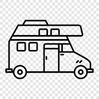 van, camping, caravan, rental icon svg