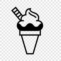 Vanilla Ice Cream, Chocolate Ice Cream, Strawberry Ice Cream, Cotton Candy Ice icon svg