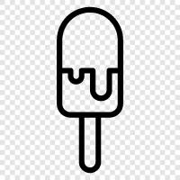 VanilleEiscreme, SchokoladenEiscreme, Erdbeereiscreme, Bananeneiscreme symbol