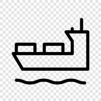 vessel, boat, cargo, freight icon svg