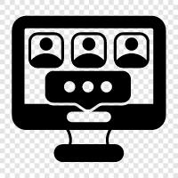 Videokonferenzen, Videoanrufe, Videostreaming, DesktopVideokommunikation symbol