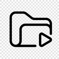 video, movie, movie folder, video folder organizer icon svg