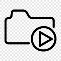 video, video folder, movie, movie folder icon svg