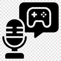 video game podcast, video game talk, video game news, video game reviews icon svg