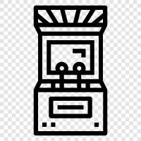 video games, gaming, penny arcade, classic arcade games icon svg