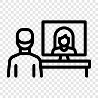 VideoInterview, TelekonferenzInterview, Interview, TelefonInterview symbol